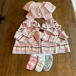 GAP Baby Toddler Girls 4-Pack Cardigan & Sock Bundle 3-12M